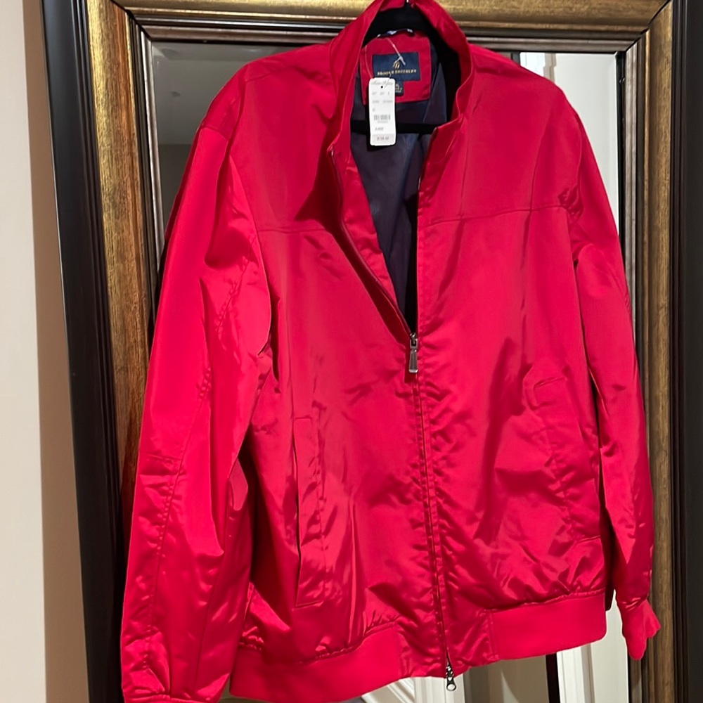 Brooks Brothers NWT red windbreaker/jacket. Size XL. Never worn.